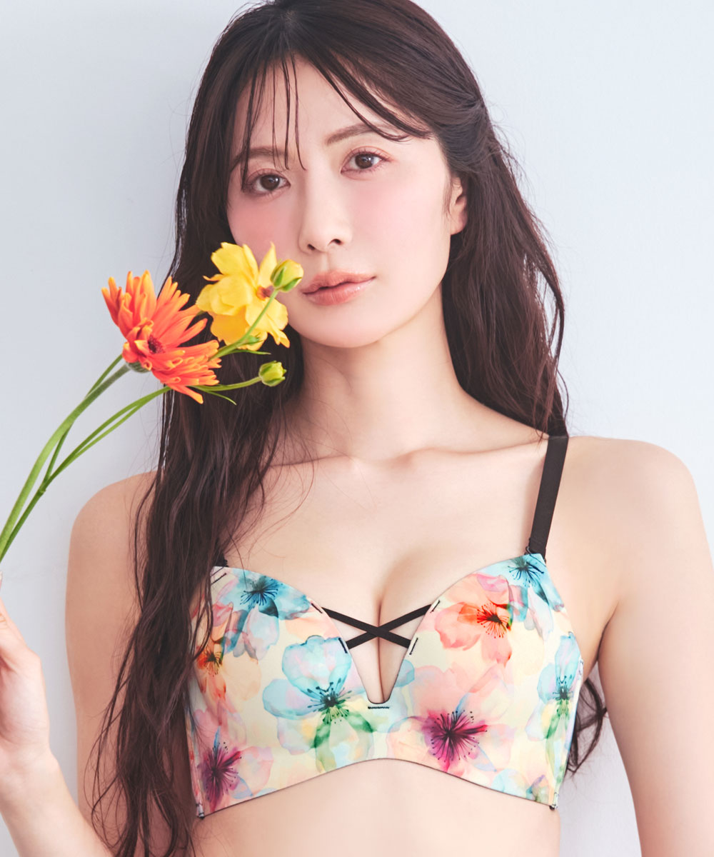 aimerfeel（エメフィール） 25%OFF 盛りブラ ブルーリーフラワー 超盛