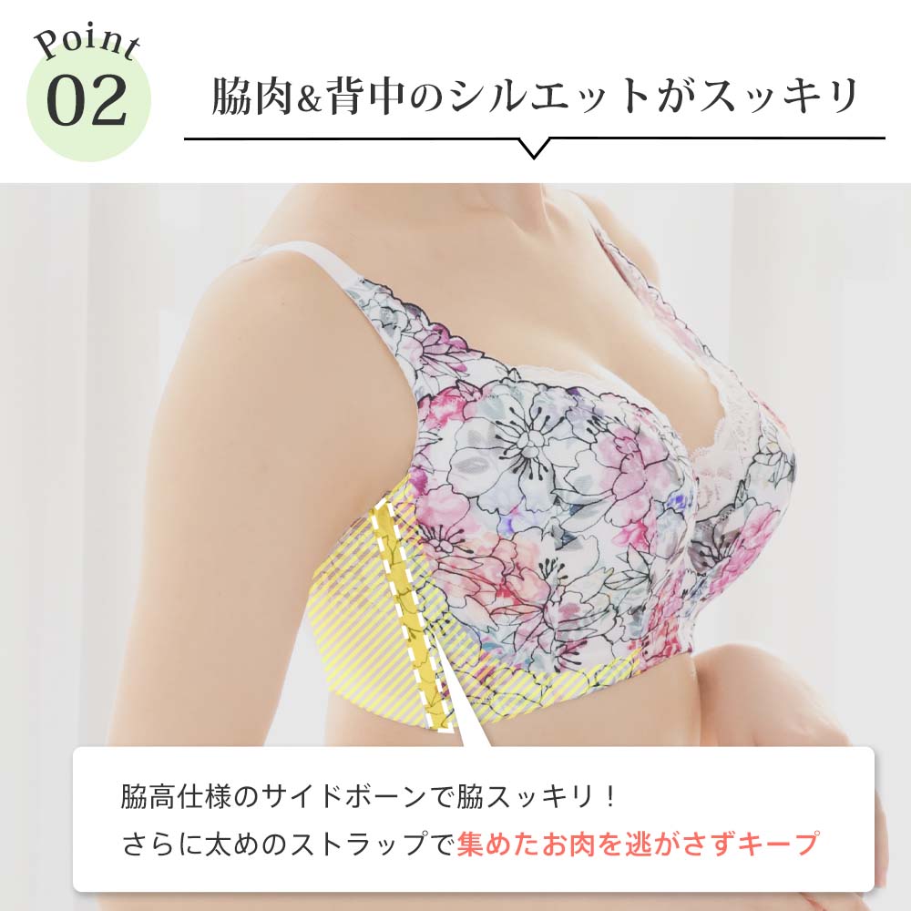 ブラジャー ショーツ セット フラワー サイド...の詳細画像3