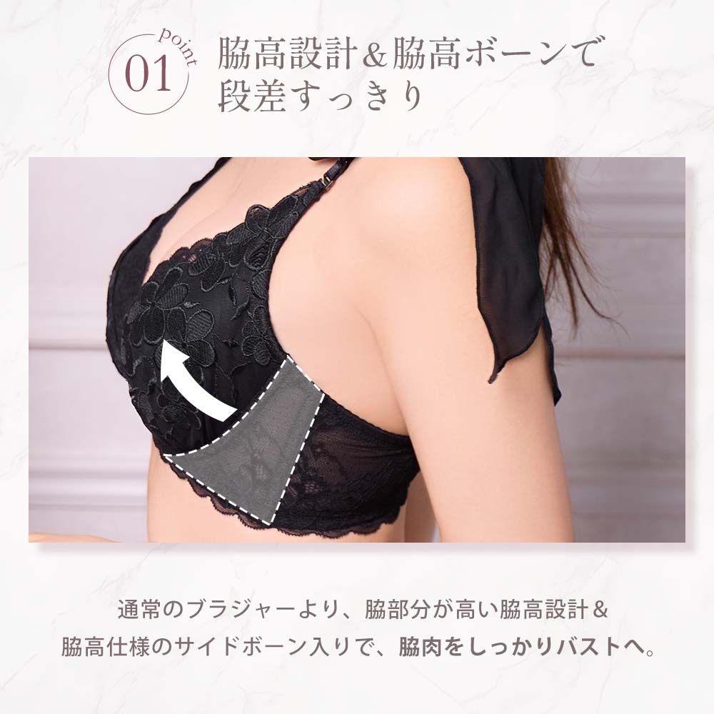 20%OFF シアーフラワー 脇高 単品 ブラ...の詳細画像1