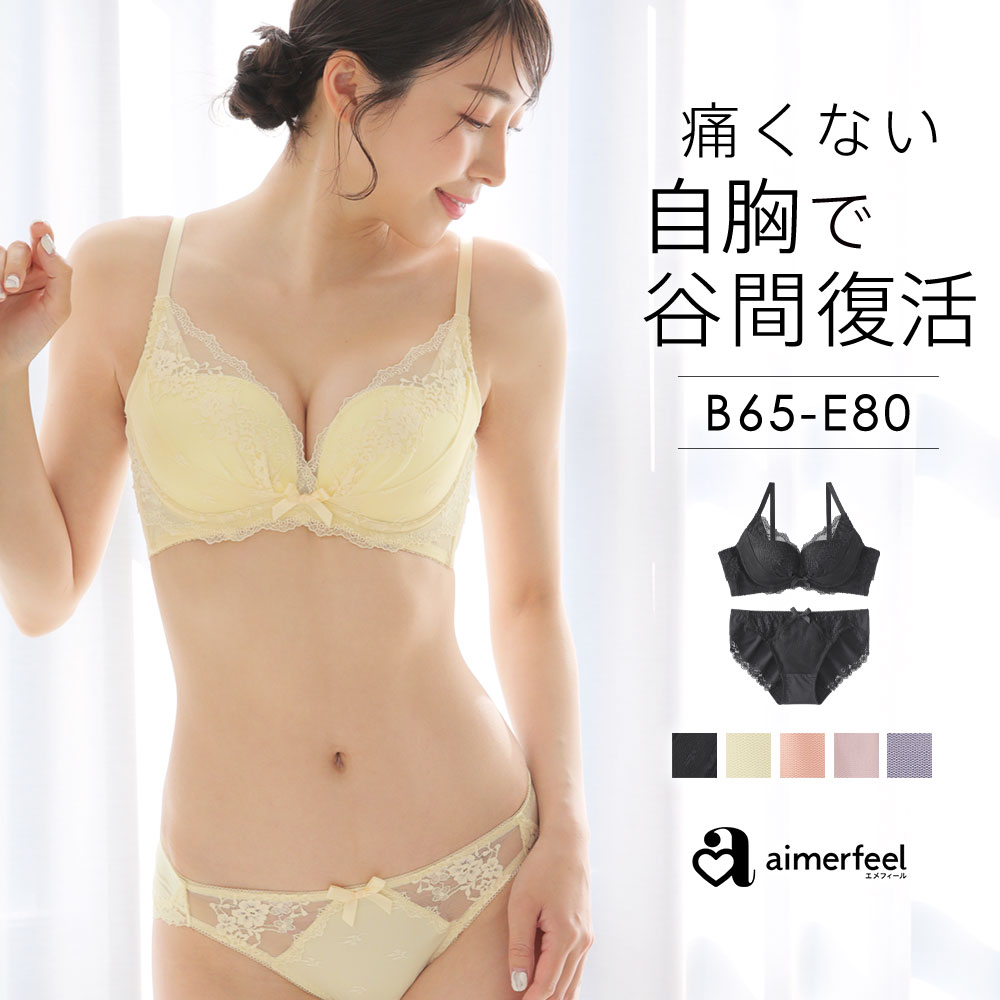 ブラジャー ショーツ セット カシュクールレース 脇高ブラ 下着 レディース 女性 ブラショーツ 谷間 脇肉 背肉 脇高 脇高設計 ブラセット エメフィール｜aimerfeel