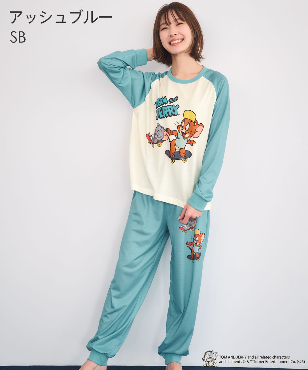aimerfeel ルームウェア トムとジェリー ロングTシャツ4 上下 aimerfeel ルームウェア トムとジェリー ロングTシャツ4 上下