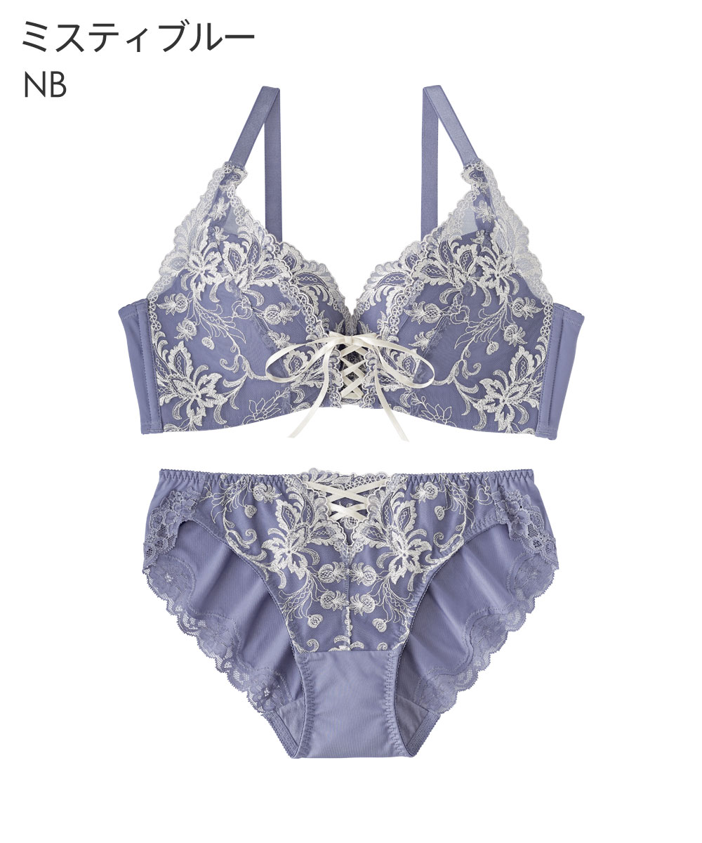 【新品】エメフィール (ブラ、ショーツ) aimerfeel（エメフィール） ブラジャー ショーツ セットラメフラワー