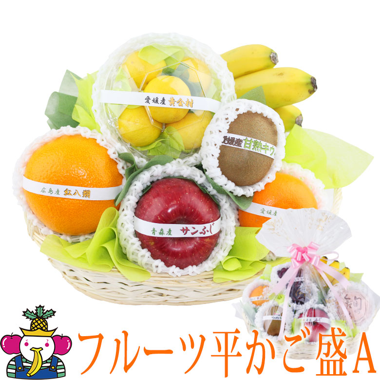 フルーツ ギフト 夏ギフト お中元 父の日 果物 盛り合わせ 詰め合わせ くだもの お祝い 誕生日 お誕生日 お礼 お見舞い【季節のフルーツ平かご盛 ギフト Ａ】