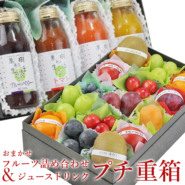 【プチ重箱】 KPJ-3(プチフルーツ15個・果汁野菜汁ジュースドリンク4本)フルーツ くだもの 果物