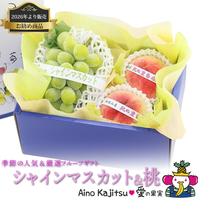 フルーツ ギフト お中元 夏ギフト お盆 ぶどう 果物 くだもの【季節の人気＆厳選 フルーツ ギフト (シャインマスカット＆桃)】お祝い お見舞 内祝い お礼