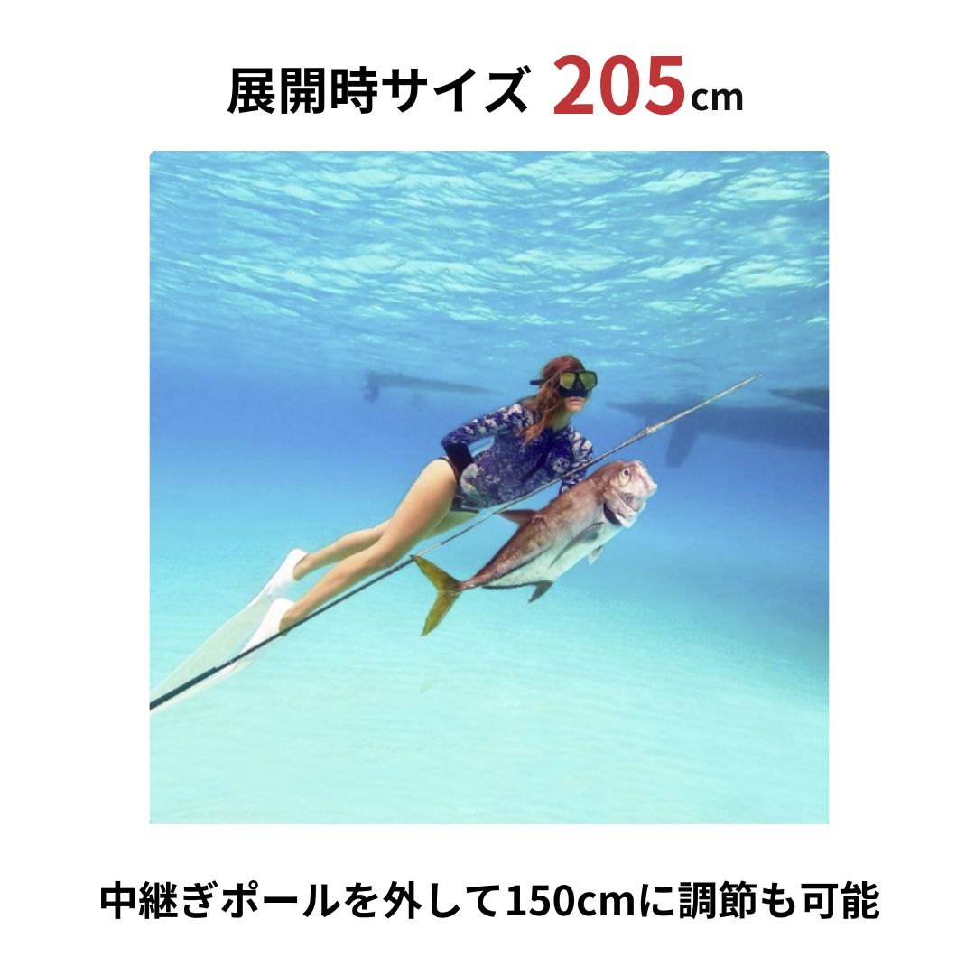 手銛 銛 スピアフィッシング 魚突き 一本銛+五又銛の銛先2種類 5点セット 205cm 1本銛+5又銛 魚突き スキューバ 素潜り 手モリ 水中銃  パラライザー