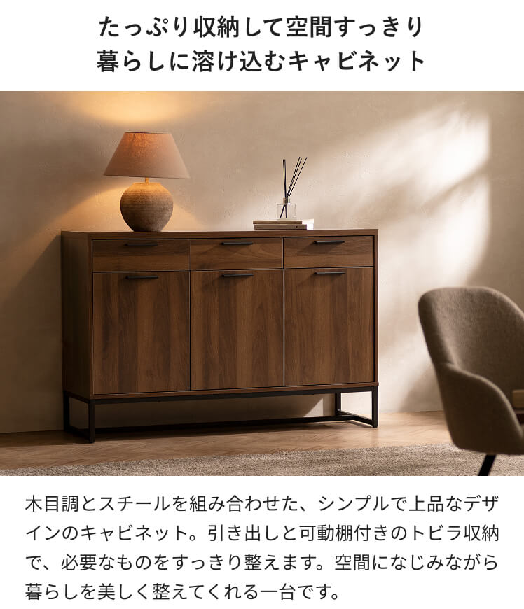 エア・リゾーム キャビネット 120 サイドボード リビングボード 収納棚