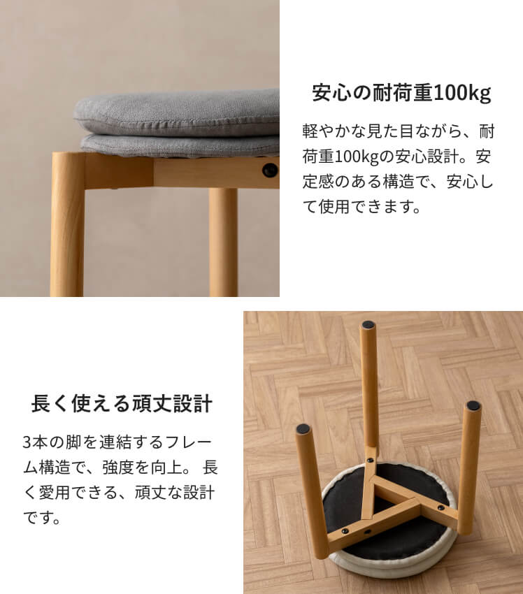 専用様　木製折りたたみスツール 布クッション付き 木製折りたたみスツールSP（ホワイト）の通販・卸売り | アイラッシュ