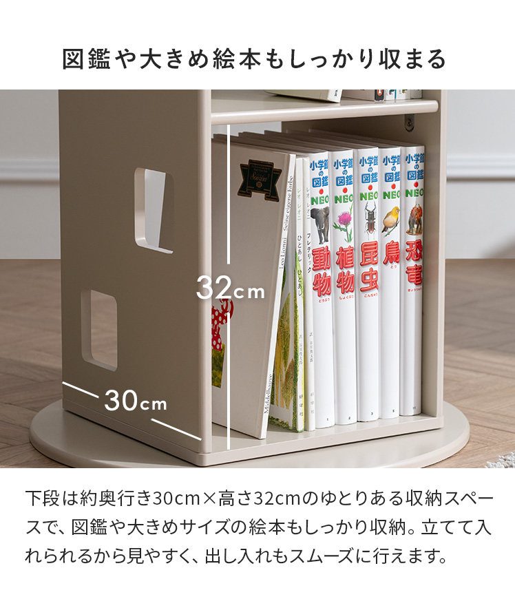本棚 回転 スリム 棚 回転式本棚 絵本ラック 絵本棚 ディスプレイ