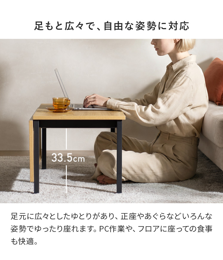 エア・リゾーム ローテーブル 伸縮テーブル テーブル バタフライ