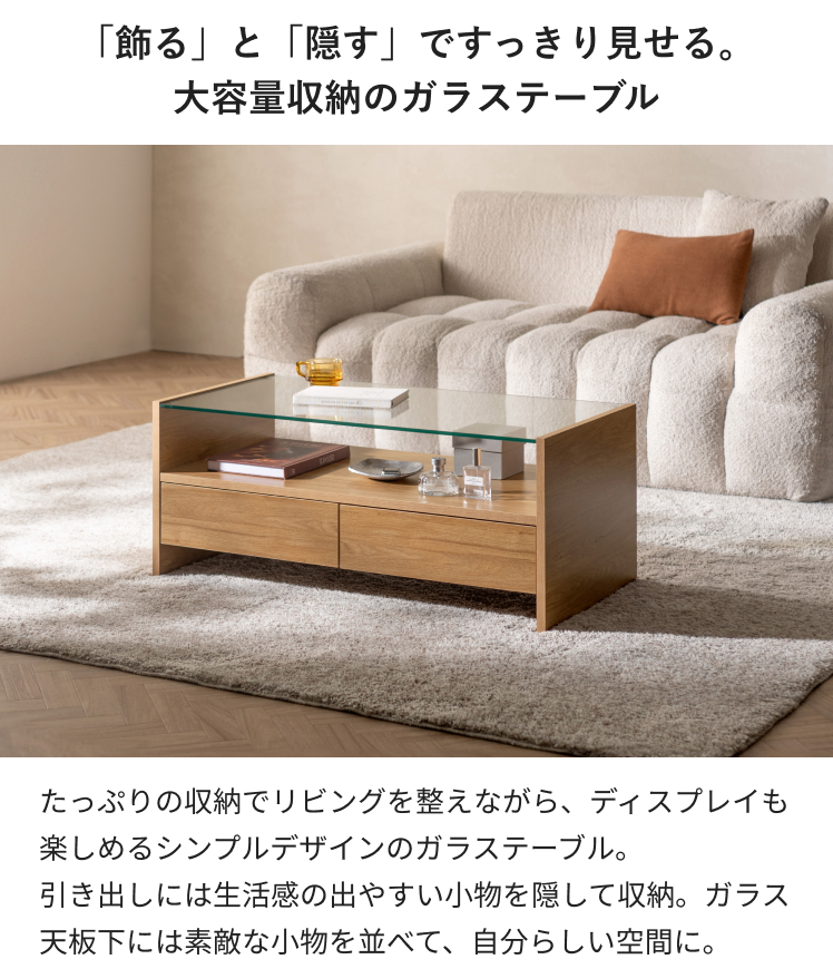 エア・リゾーム センターテーブル ローテーブル テーブル 収納付き