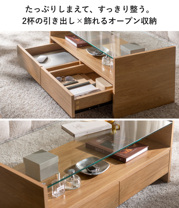 エア・リゾーム センターテーブル ローテーブル テーブル 収納付き