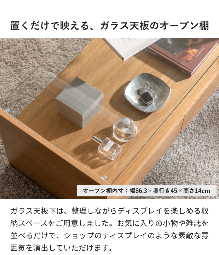 エア・リゾーム センターテーブル ローテーブル テーブル 収納付き