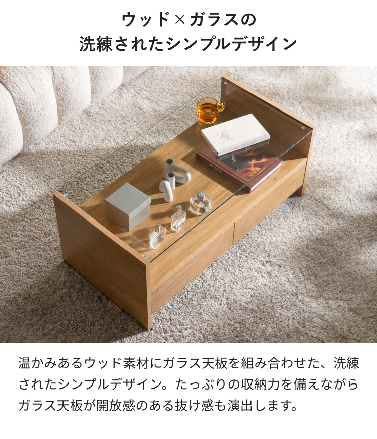 エア・リゾーム センターテーブル ローテーブル テーブル 収納付き