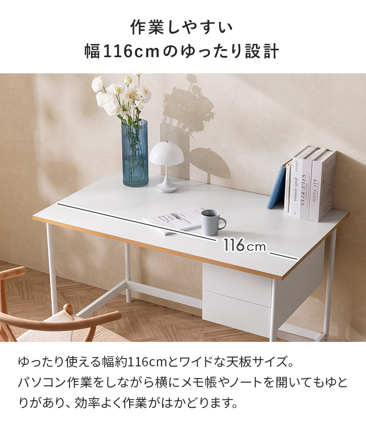 エア・リゾーム パソコンデスク PCデスク デスク 幅116cm ワークデスク
