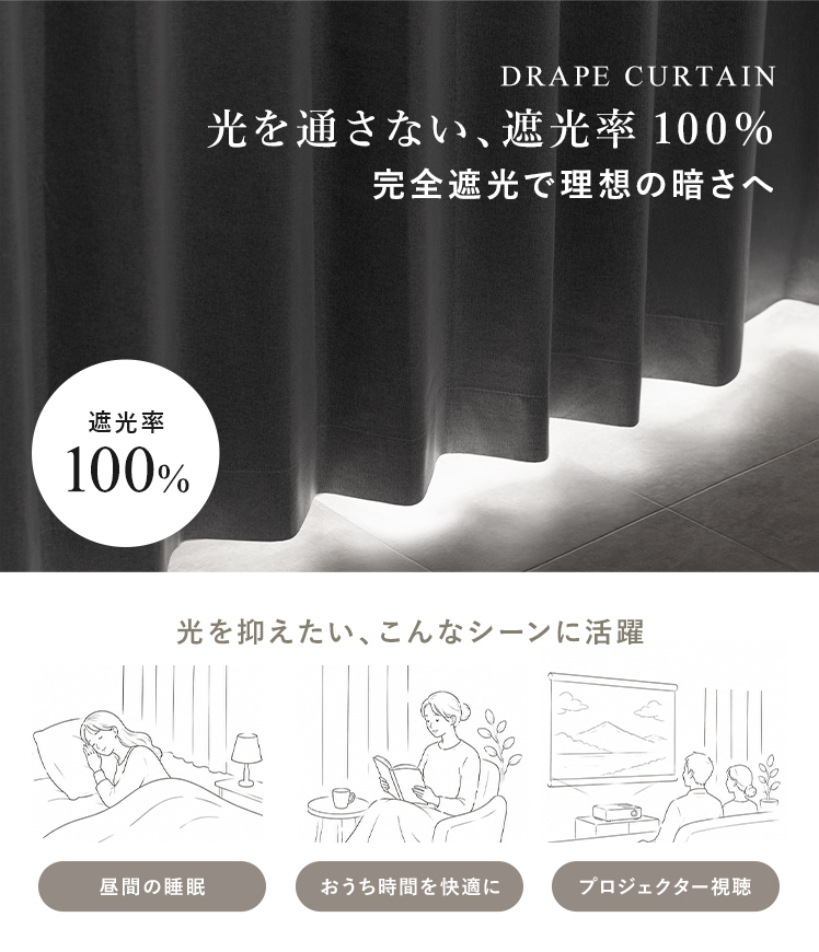 ポイント10倍中!!】 カーテン 4点セット レースカーテン付き 完全遮光