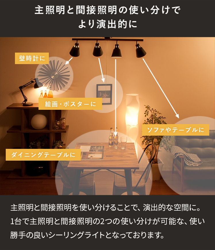 エア・リゾーム シーリングライト 照明 4灯 リモコンタイプ 天井照明