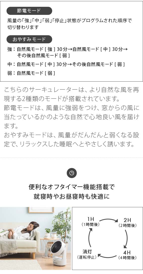 サーキュレーター 扇風機 暖房 温風 涼風 換気 衣類乾燥 首振り 上下