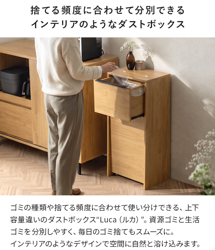 エア・リゾーム ダストボックス ごみ箱 幅40cm 15L 30L ゴミ箱