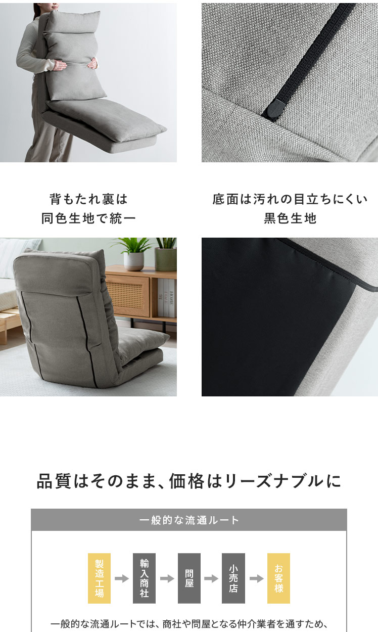 エア・リゾーム 座椅子 1人掛け ハイバック リクライニングチェア