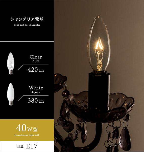 電球 E17 口金 シャンデリア電球 e17 白熱電球 シャンデリア球 40W型