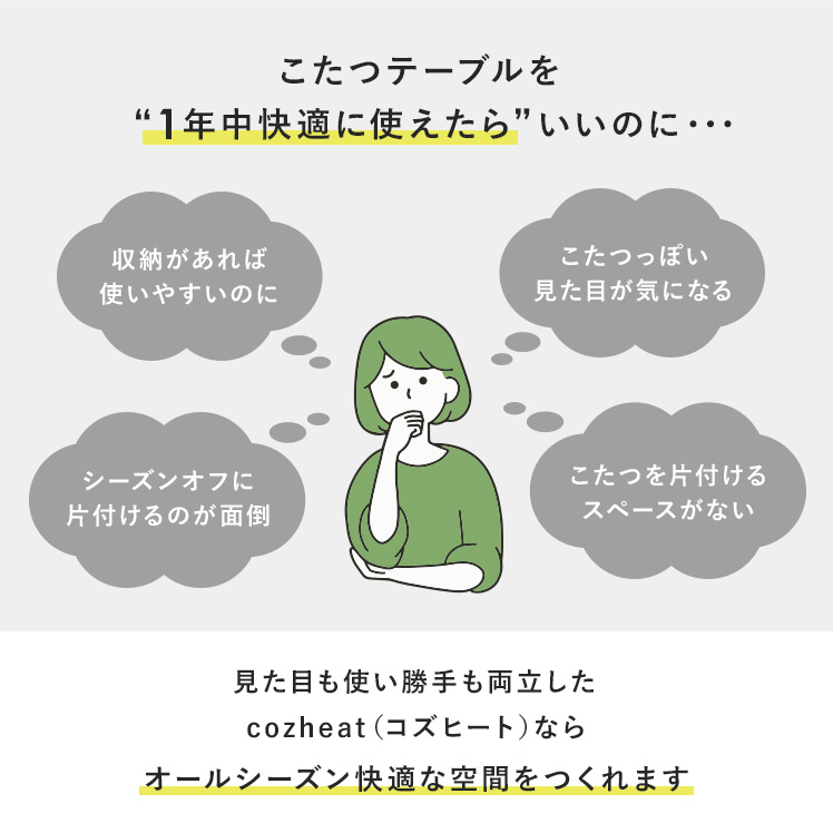 こたつ こたつテーブル コタツ おしゃれ ローテーブル テーブル センターテーブル 2way こたつ 長方形 北欧 リビングテーブル 収納棚付き 石英管ヒーター_1