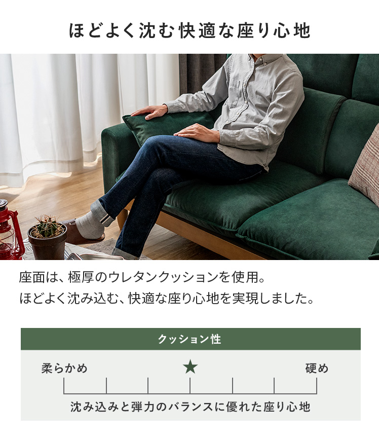 ソファ ソファー 2人掛け 撥水 ヘッドレスト付き ハイバックソファ リビングソファ 二人掛けソファ ペット対応 スムース生地 ベルベット調 ロータイプ おしゃれ_13