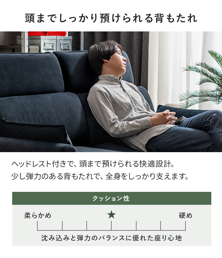 ソファ ソファー 2人掛け 撥水 ヘッドレスト付き ハイバックソファ リビングソファ 二人掛けソファ ペット対応 スムース生地 ベルベット調 ロータイプ おしゃれ_14