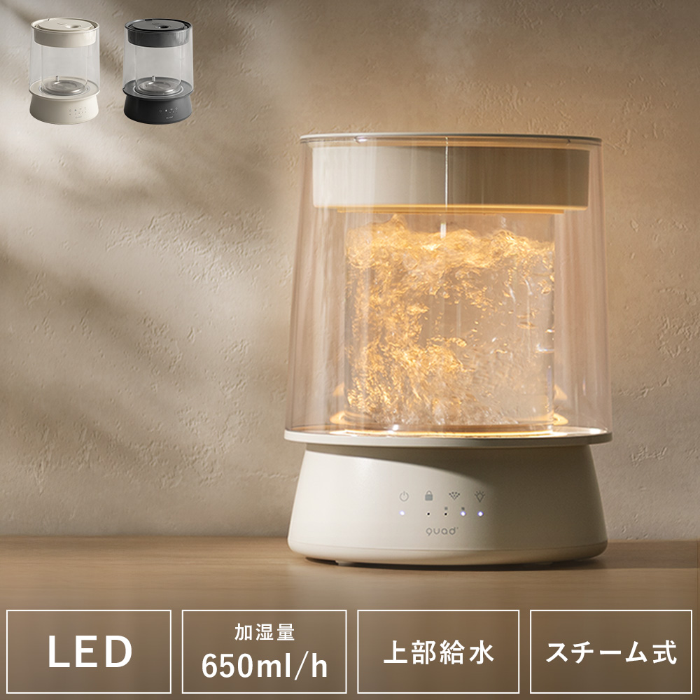 加湿器 スチーム加湿器 加熱式 クリアガラス ガラスポット 
