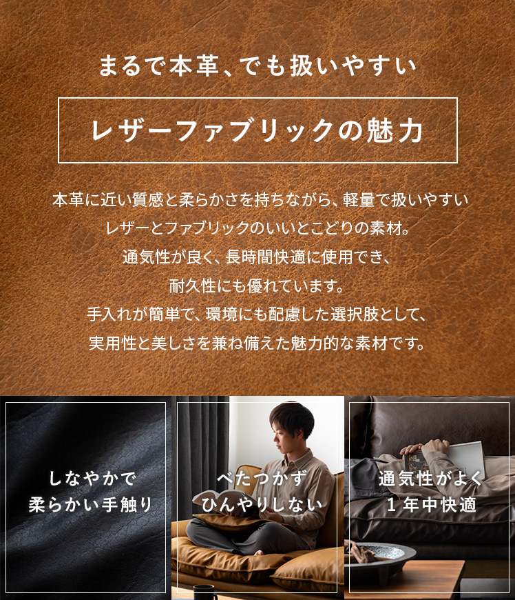 アームソファ ローバック クッション クッションつき レザー レザー