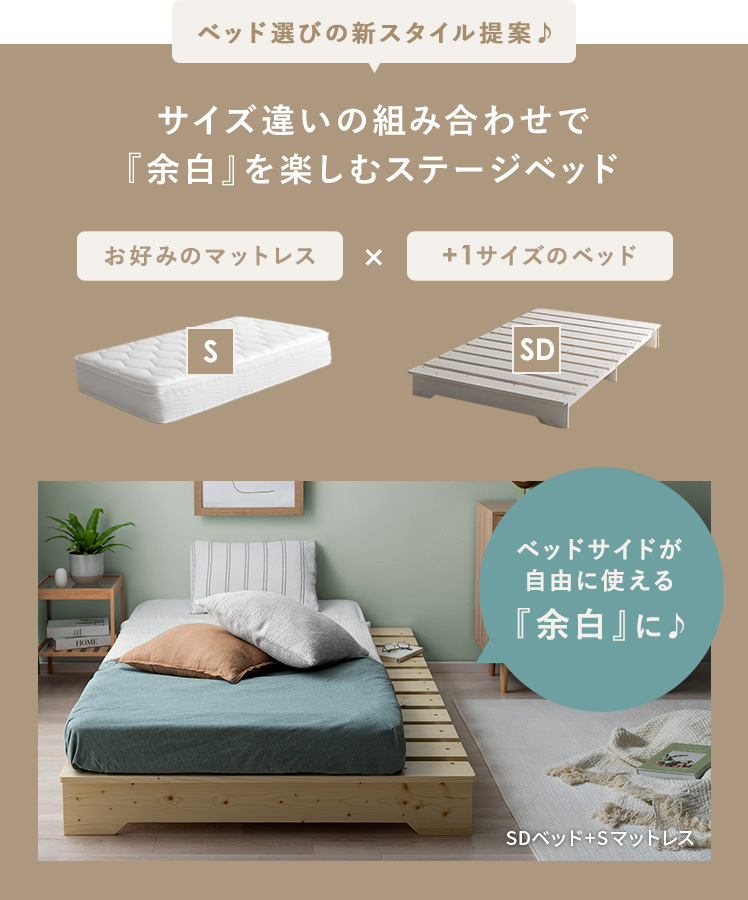 ベッド ベッドフレーム セミダブル ベット すのこベッド ベット