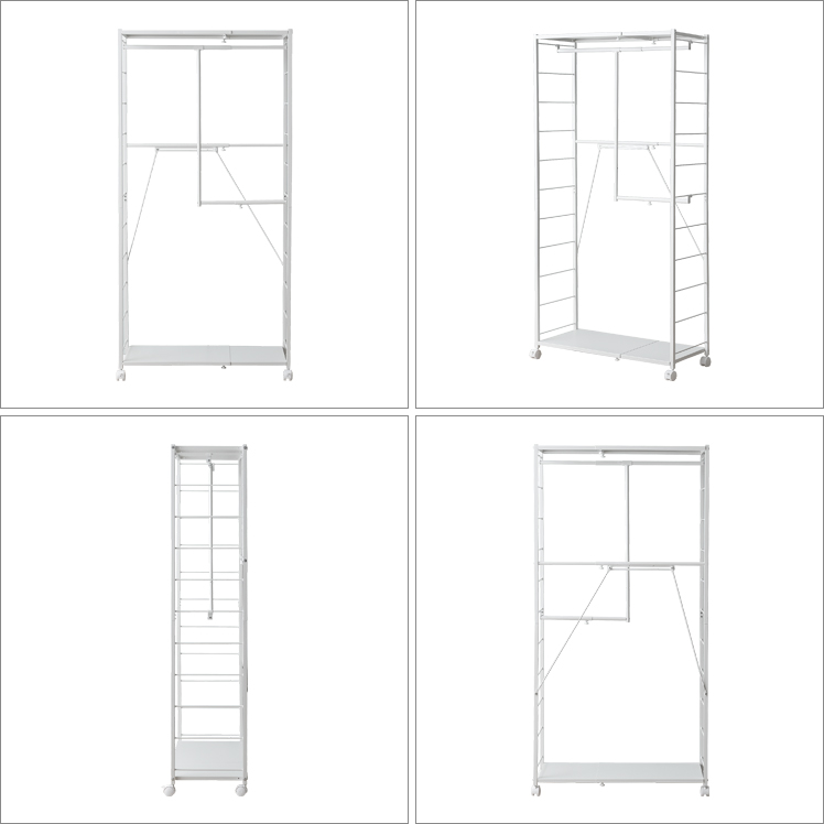 ハンガーラック 2段 ポールハンガー おしゃれ 伸縮 コート掛け 洋服掛けラック ワードローブ コートハンガー 洋服ラック 衣類収納 伸縮ハンガーラック | エア・リゾーム | 17