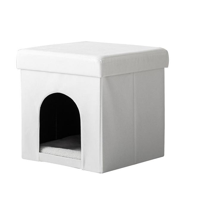 ペットハウス 室内用 スツール おしゃれ シンプル ペットベット ペットベッド 犬 猫 兼用 いぬ ネコ ねこ ペット用ハウス 収納ボックス グレー ホワイト|エア・リゾームインテリア|20
