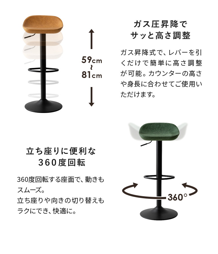 エア・リゾーム バーチェア カウンターチェア メッキ脚タイプ 1脚 イス