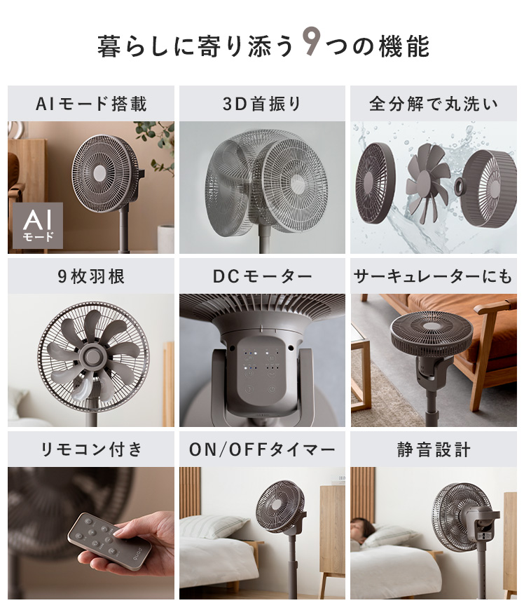 DCサーキュレーター　リモコン付き ORIGINALBASIC 音声操作機能付きDCサーキュレーター扇風機 ［ DC