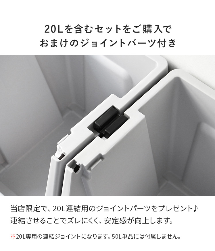 スタッキングシェルフ 災害用備蓄 50L 収納コンテナ 収納ケース コンテナ 屋外収納 キャンプ収納 キャンプ 衣類収納 ガーデン収納 収納ボックス 大容量 THORの画像