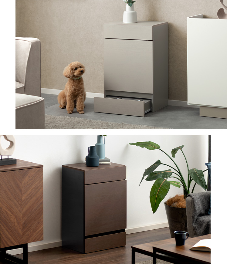 ラック 収納ラック リビング収納 収納棚 犬 犬用品 フードボウル フードボウルスタンド ボウルスタンド ペット収納 収納棚 犬雑貨 ペット用品_17