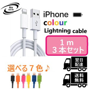 ライトニングケーブル カラーケーブル ３M １０本 iPhone