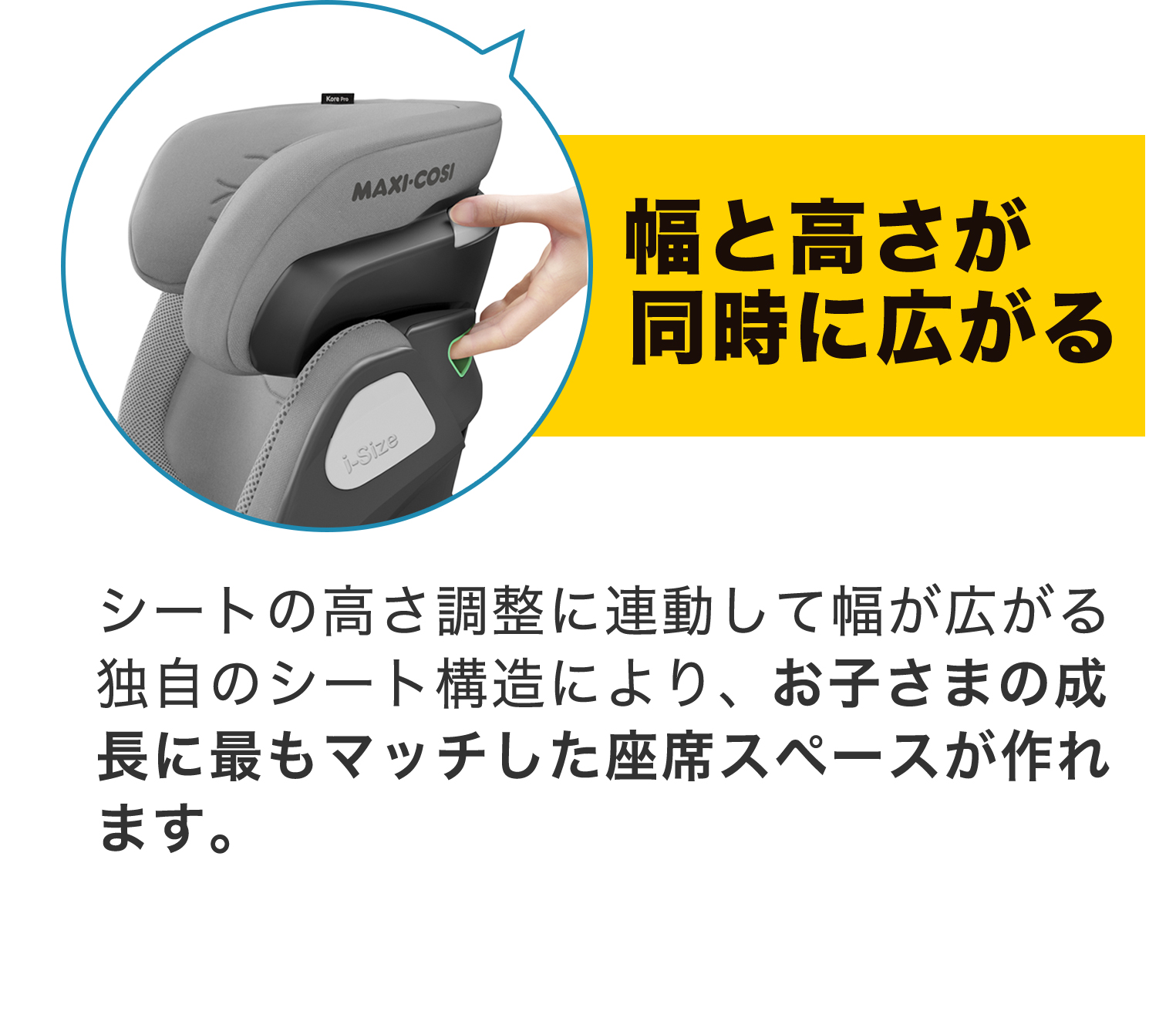 チャイルドシート「コアプロアイサイズ」