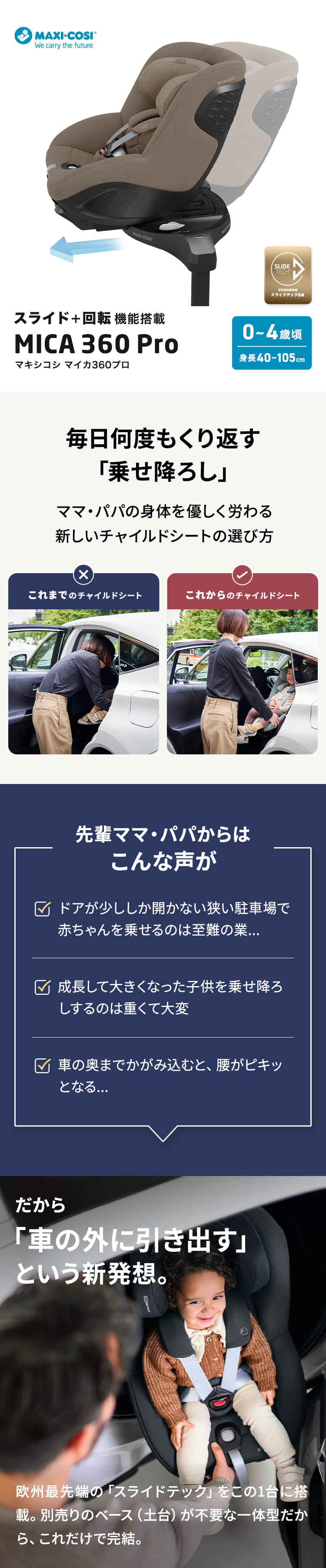 チャイルドシート「マイカ360プロアイサイズ」