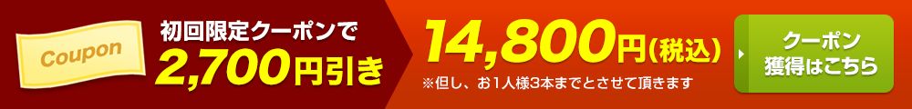 初回お試し価格　送料無料　12,800円（税込）を早速購入する　※但し、お1人様3本までとさせて頂きます