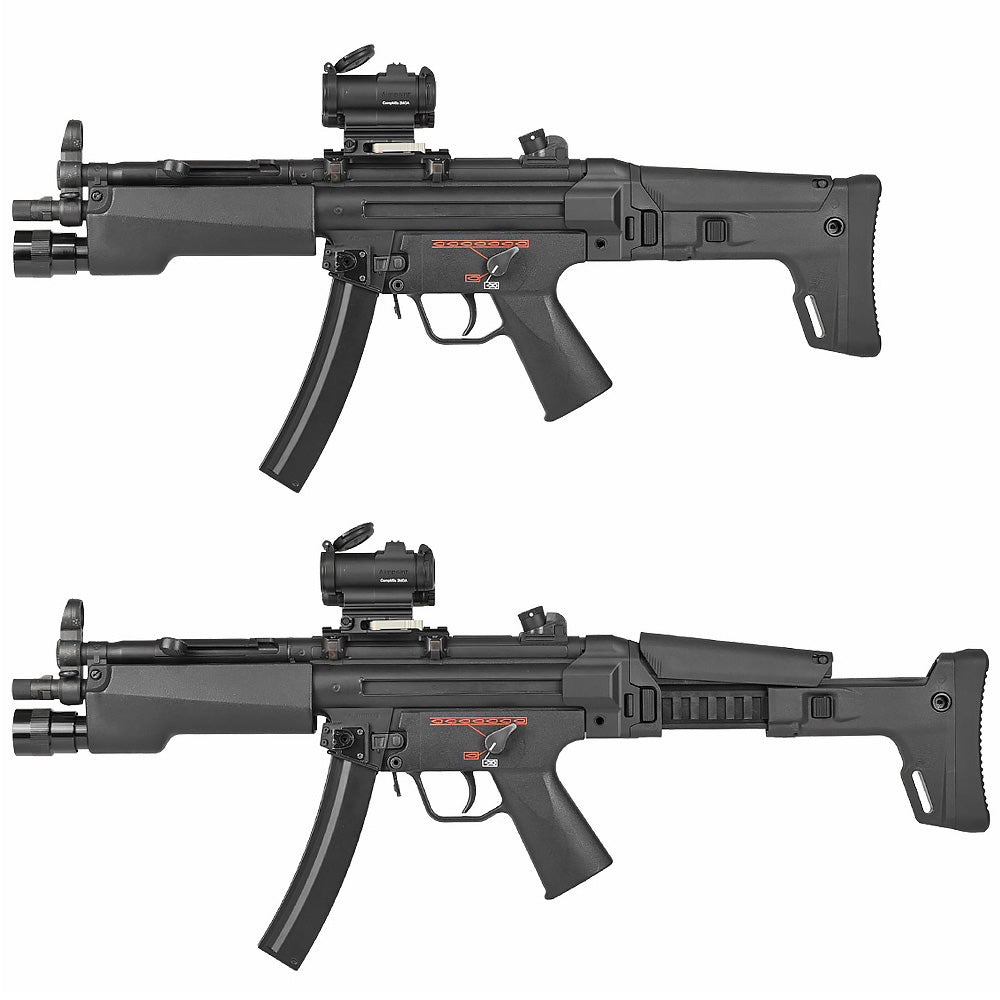 5KU 電動ガン MP5対応 MASADA ACRスタイルストック + MP5アダプターセット 強化ポリマー・アルミCNC 7ポジション BK_14