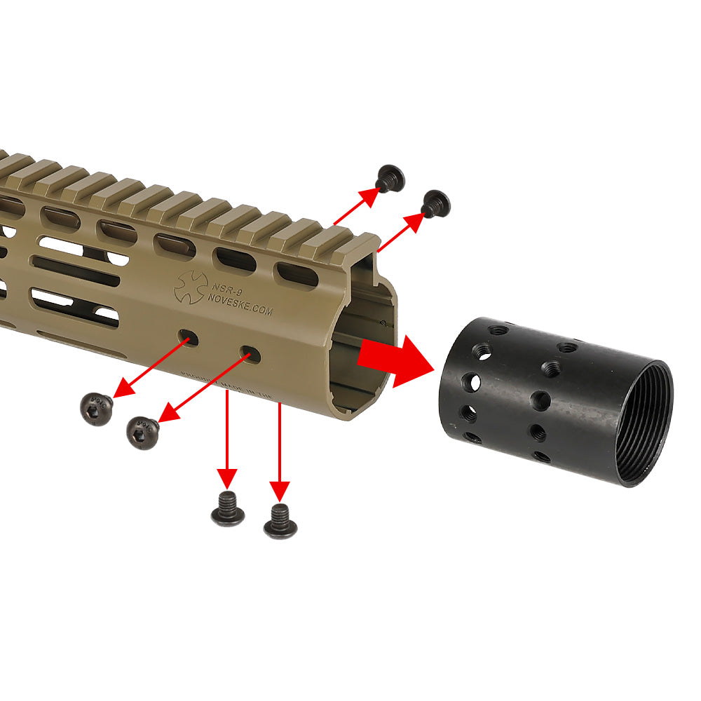 E&C 製 M4 シリーズ対応 NOVESKE NSR N4 9インチ Gen.3 M-LOK ハンド