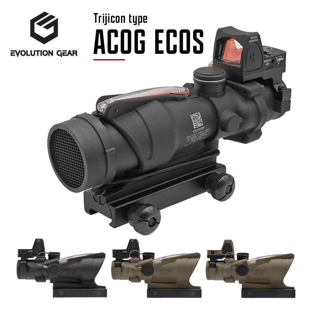 Evolution Gear 製 Trijicon ACOG TA31 ECOS 4x32 スコープ RMRドットサイト 搭載 集光レティクル ...