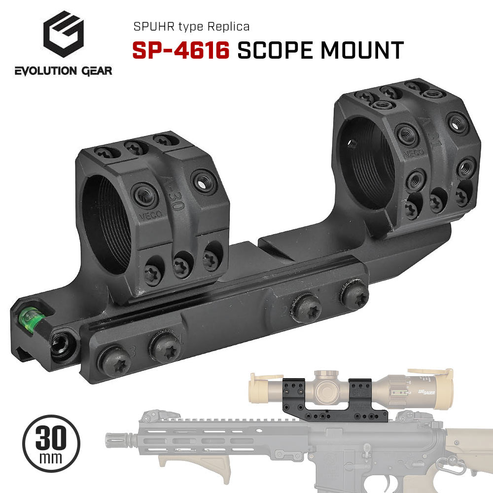 Evolution Gear 製 SPUHR SP-4616タイプ 30mm径 スコープマウント 1.54インチ レプリカ 6068アルミ合金製 ハードアナダイズド仕上げ