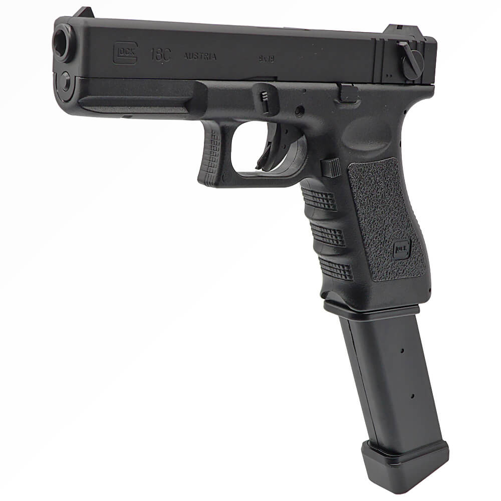 卸し売り購入 CYMA製 電動ハンドガン G18C対応 100連 ロングマガジン 樹脂製 トイガン