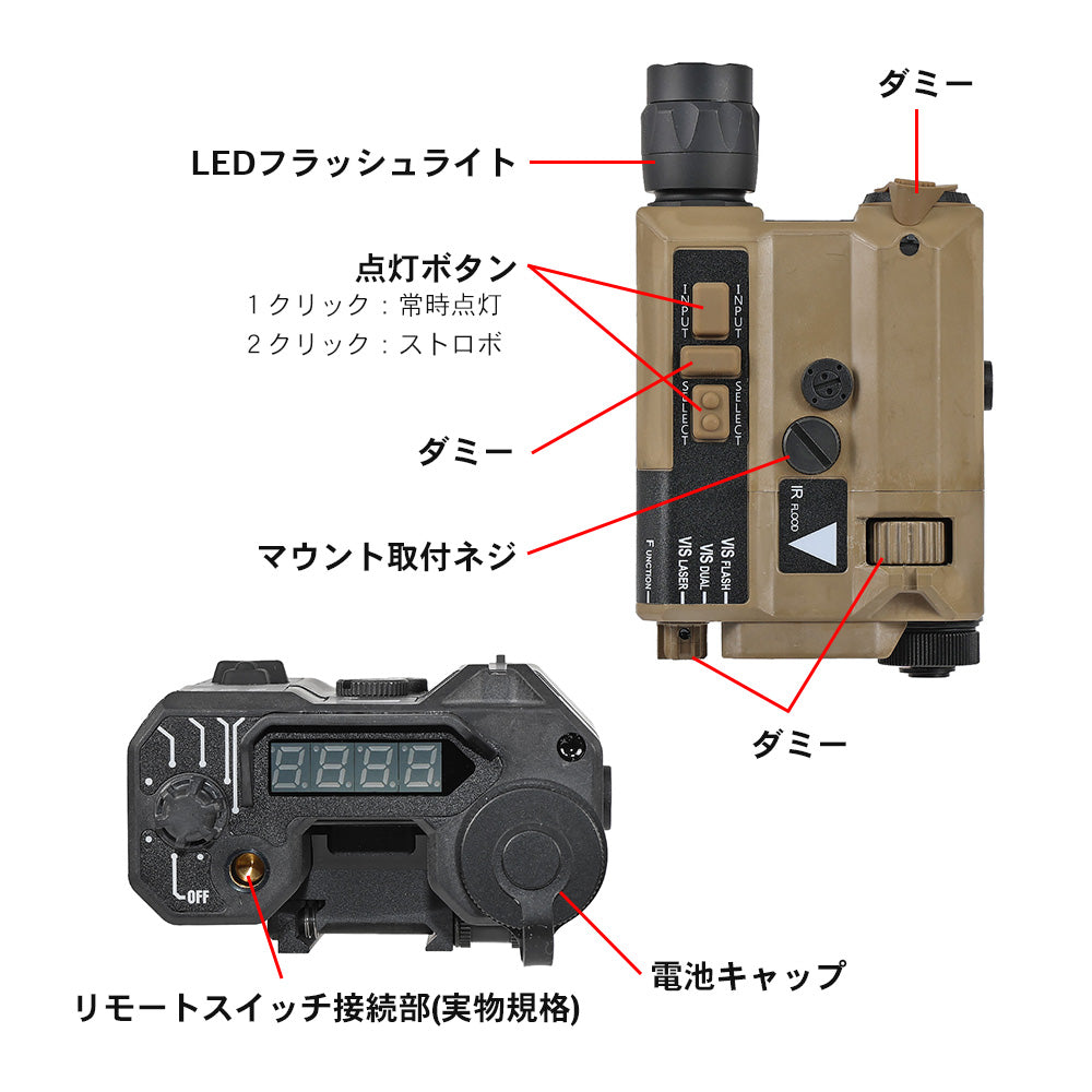 SOMOGEAR 製 Wilcox Raptar Lite ダミー レンジファインダー レプリカ LEDフラッシュライト搭載 PA66強化樹脂製