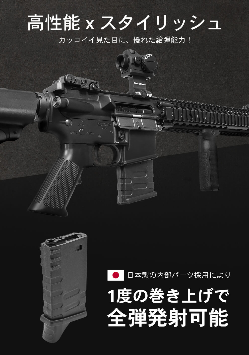 APS製 スタンダード 電動 M4シリーズ対応 150連 U-MAG 多弾マガジン 