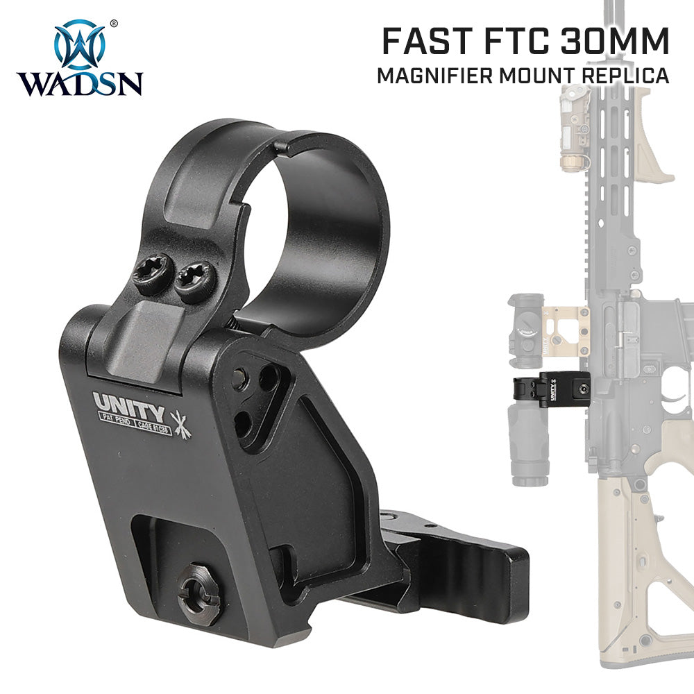 WADSN 製 3XMAG 対応 UNITY TACTICAL FAST FTC 30mm マグニファイア マウント レプリカ アルミ合金製 / BK ブラック