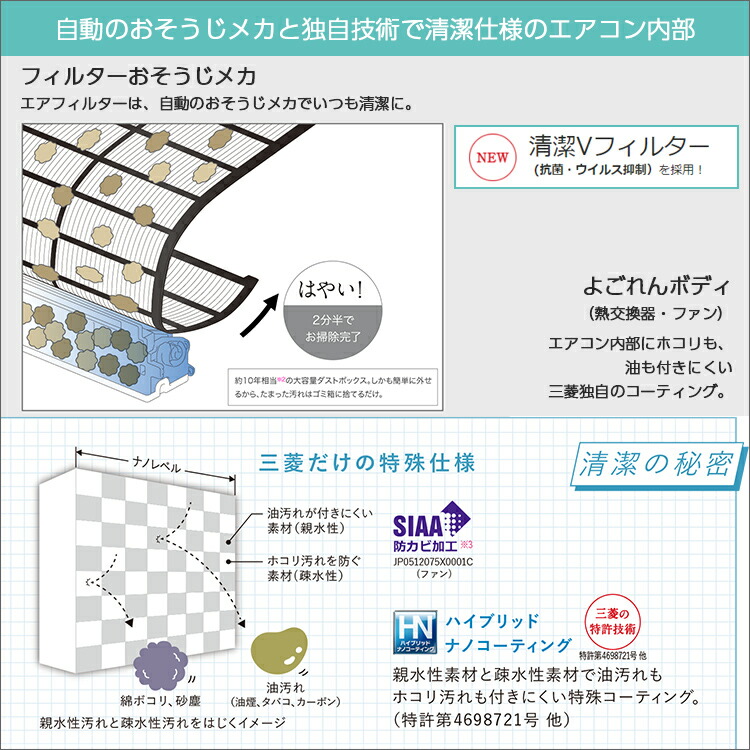 三菱電機（MITSUBISHI） ルームエアコン BXVシリーズ MSZ-BXV2223-W おもに6畳用 2023年モデル 霧ヶ峰  フィルター自動お掃除 : 0001-bxv22-w : エアホープ エアコンと家電の通販 Yahoo!店 - 通販 - Yahoo!ショッピング